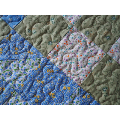 Handmade Quilt - Blue/Green Floral