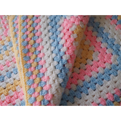 Square Pastel Crochet Blanket